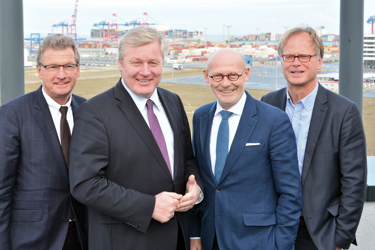 Minister Althusmann mit den Senatoren und Ministern aus Hamburg, Schleswig-Holstein und Bremen auf der KüWiVerMinKo