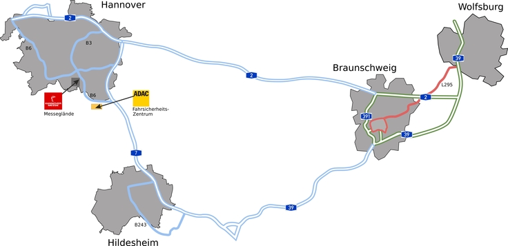 Karte vom Testfeld Niedersachsen